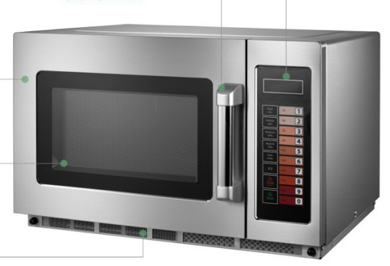 Oven Mikrowave Listrik Hitam / Putih 25L dengan Membrane Touch Control Interior Baja Ringan