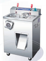 Stainless Steel Electric Meat Slicer dengan Flip Top Loading Tray Desain Meat Miner dan Slicer