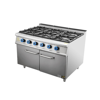 Advanced Gas 6-Range Stove Oven Set SS304 LPG/gas alam yang dioperasikan