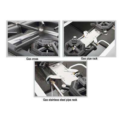 Advanced Gas 6-Range Stove Oven Set SS304 LPG/gas alam yang dioperasikan