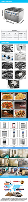 Gas 6 Burner Range Kompor Dengan Oven SS304 untuk Komersial Hotel Masak