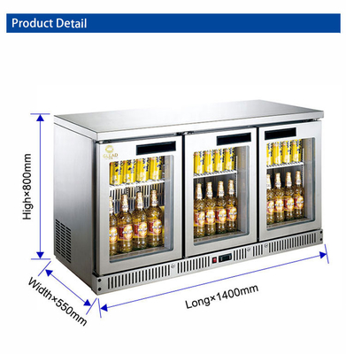 180L Peralatan lobi hotel / Hotel Solusi Pendingin kipas 4°C 8°C R134a Kulkas 340W