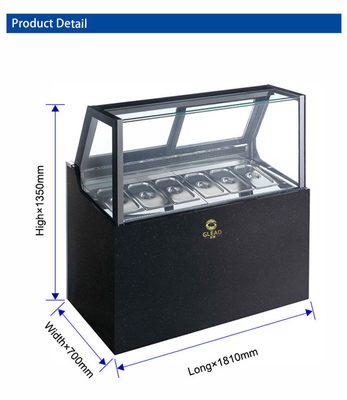 6-Tray 1/3 Ukuran Pan 100L Hotel Komersial Es Krim Mesin Kipas pendingin 1100W Daya