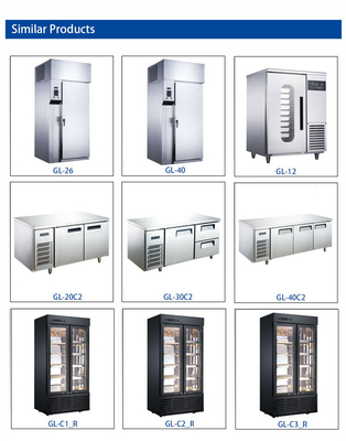 6-Tray 1/3 Ukuran Pan 100L Hotel Komersial Es Krim Mesin Kipas pendingin 1100W Daya