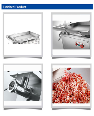 Heavy Duty 320kg/h Komersial Grinder Daging Dengan 2200W Daya Dan Tembaga Turbine Chain Drive
