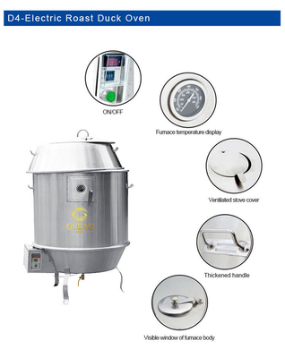 Mesin oven bebek panggang gas stainless steel karbon dengan daya 12KW