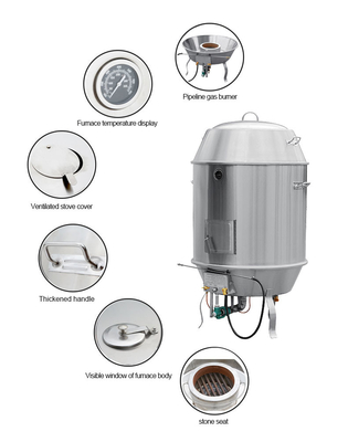 Tungku bebek panggang 12KW dengan tahan suhu stainless steel lapisan ganda