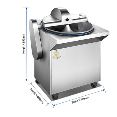 Commercial Grade 30L Kapasitas Bowl Cutter Dengan Motor Standar Nasional Kuat Untuk Dapur Hotel