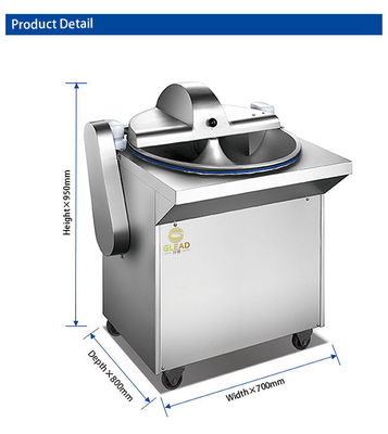 Heavy Duty 300KG/H Kapasitas Hotel Bowl Cutter Dengan Volume 30L Dan Silent Belt Drive