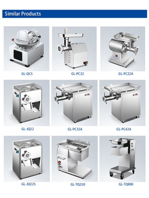 Heavy Duty 300KG/H Kapasitas Hotel Bowl Cutter Dengan Volume 30L Dan Silent Belt Drive