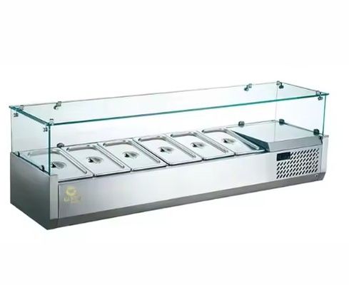 Countertop Salad Station Restoran Baru Salad Sandwich Stainless Steel Table Freezer