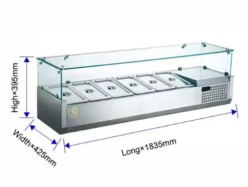 Countertop Salad Station Restoran Baru Salad Sandwich Stainless Steel Table Freezer