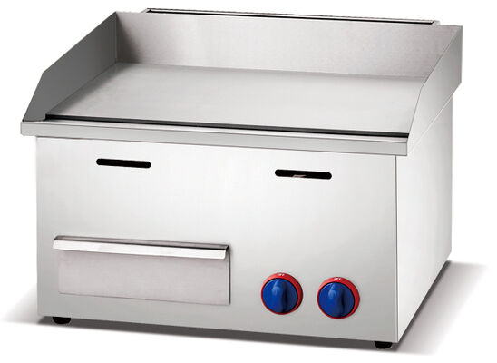 Komersial stainless steel flat plate gas griddle 550x485x380mm 10.7KW dengan pemanasan seragam