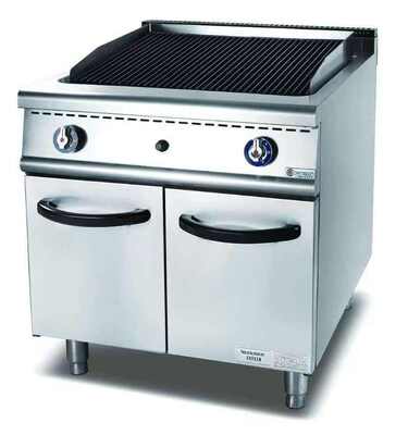 Hot Sale Kualitas Tinggi Komersial Mewah Tungku Gas Lava Rock Grill Dengan Lemari