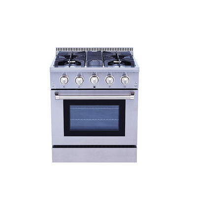 Rangkaian Kombo Listrik & Gas Oven Konveksi Stainless Steel 36 Inci untuk Penggunaan Rumah & RV