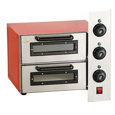 Komersial Double Deck Electric Pizza Oven, Multifungsi Countertop Baking Oven untuk Pizza, Roti & Kue Penggunaan Komersial Catering