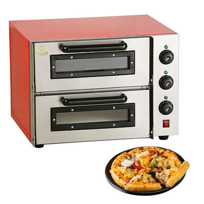 Komersial Double Deck Electric Pizza Oven, Multifungsi Countertop Baking Oven untuk Pizza, Roti & Kue Penggunaan Komersial Catering