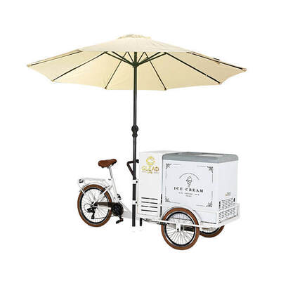 Electric 3-Wheel Ice Cream Tricycle & Towable Mobile Food Trailer For Sale, Built-in Refrigerator Freezer with Onboard Generator for Street Vending Business