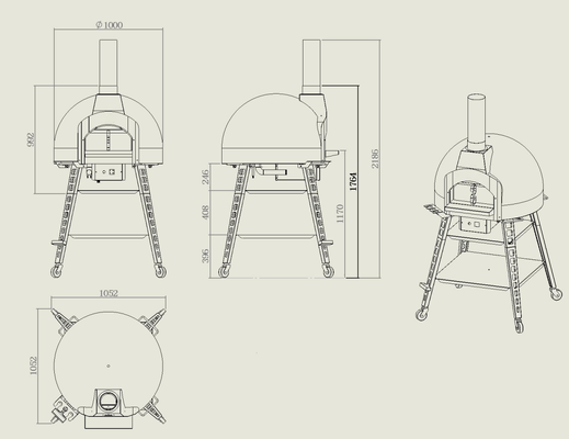 Mosaic Hybrid Pizza Oven. kayu/gas/listrik bahan bakar tiga, luar komersial & rumah pizza & roti roti oven