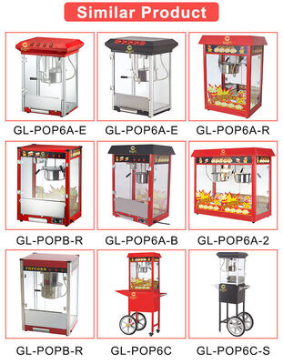 Pembuat Popcorn Komersial Dengan Keranjang Tampilan.