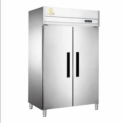 Kulkas Komersial Empat Pintu Stainless Steel 1000L Kabinet Pendingin Tegak 0-10°C Kulkas Makanan Segar Vertikal Untuk Dapur Katering
