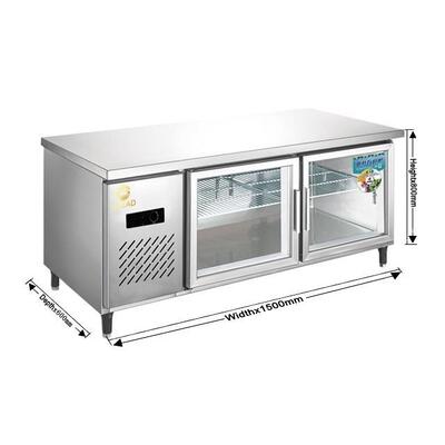 Komersial kulkas dapur listrik lemari biru freezers kulkas stainless steel