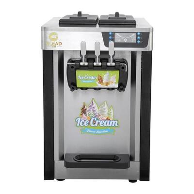 Mesin es krim komersial stainless steel Desktop Tiga kepala lukisan membuat mesin lembut dari toko es krim