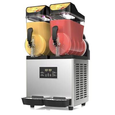 Stainless Steel Slush Maker Komersial Mesin Minuman Slushy Dingin Silinder Ganda untuk Toko Minuman