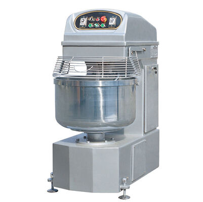 Mixer Adonan Spiral Aksi Ganda Kecepatan Ganda Komersial Mesin Pengaduk Adonan Mangkuk Baja Tahan Karat Aman untuk Makanan dengan Pelindung Keamanan untuk Kantin Restoran Pizza Roti Roti