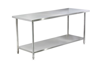 201 Meja Kerja Stainless Steel Dapur Dengan Undershelf Backsplash Tahan Karat