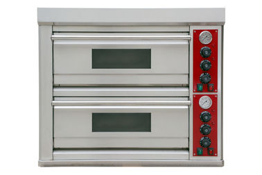 Restoran Pizza Komersial Oven Double Deck Gas Pizza Oven Hemat Energi
