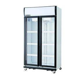 Showcase Pendingin Dua Pintu Tegak Untuk Minuman Minuman Jus Susu Botol Yogurt