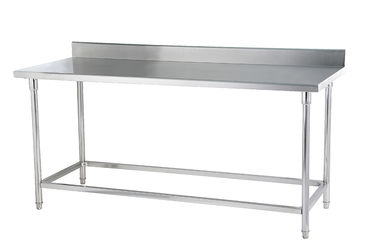 201 Meja Kerja Stainless Steel Dapur Dengan Undershelf Backsplash Tahan Karat